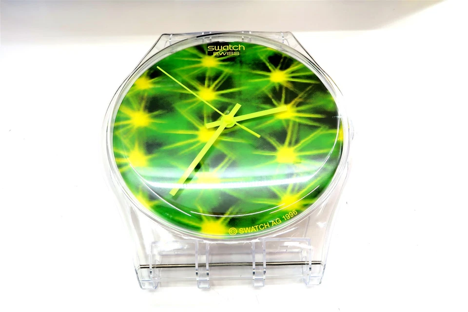 NUEVO Enorme Reloj de Pared Reloj Swatch CACTUS MAXI 1996 MGK245 NUEVO EN CAJA NOS 83" Alto Foto 2 de 4