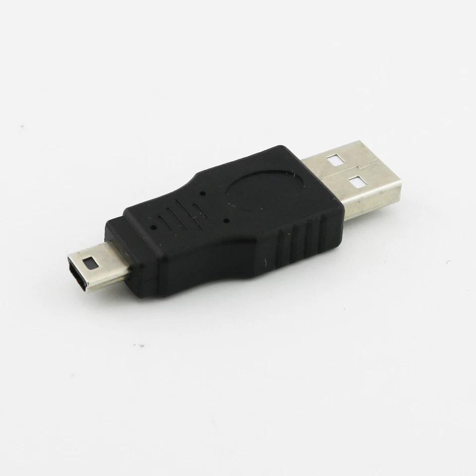 1x USB 2.0 A Male To Mini USB 5Pin Male Plug Adapter Converter Connector Black - Image 2 of 4