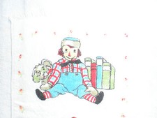 Vintage Raggedy Ann Andy HAND Towel Cotton Terry Bath Towel Wamsutta