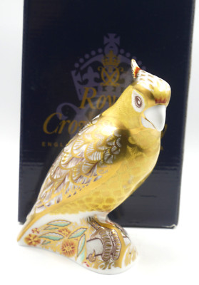 VERPACKTER ROYAL CROWN DERBY BRIEFBESCHWERER ZITRONE KAKADU GOLD STOPPER NIE AUSGESTELLT