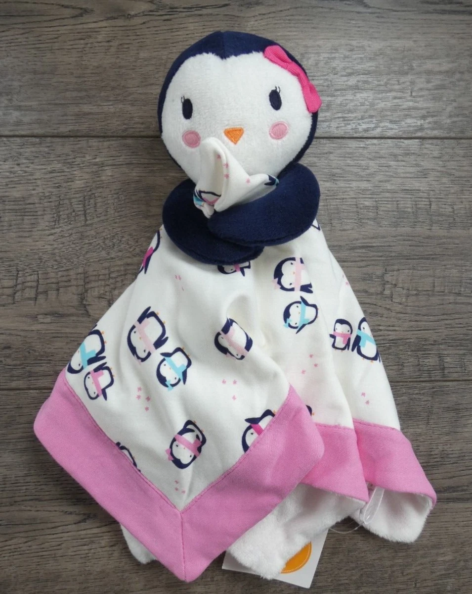 Baby Girl New Gymboree Pink Penguin Lovey Security Blanket Rare!