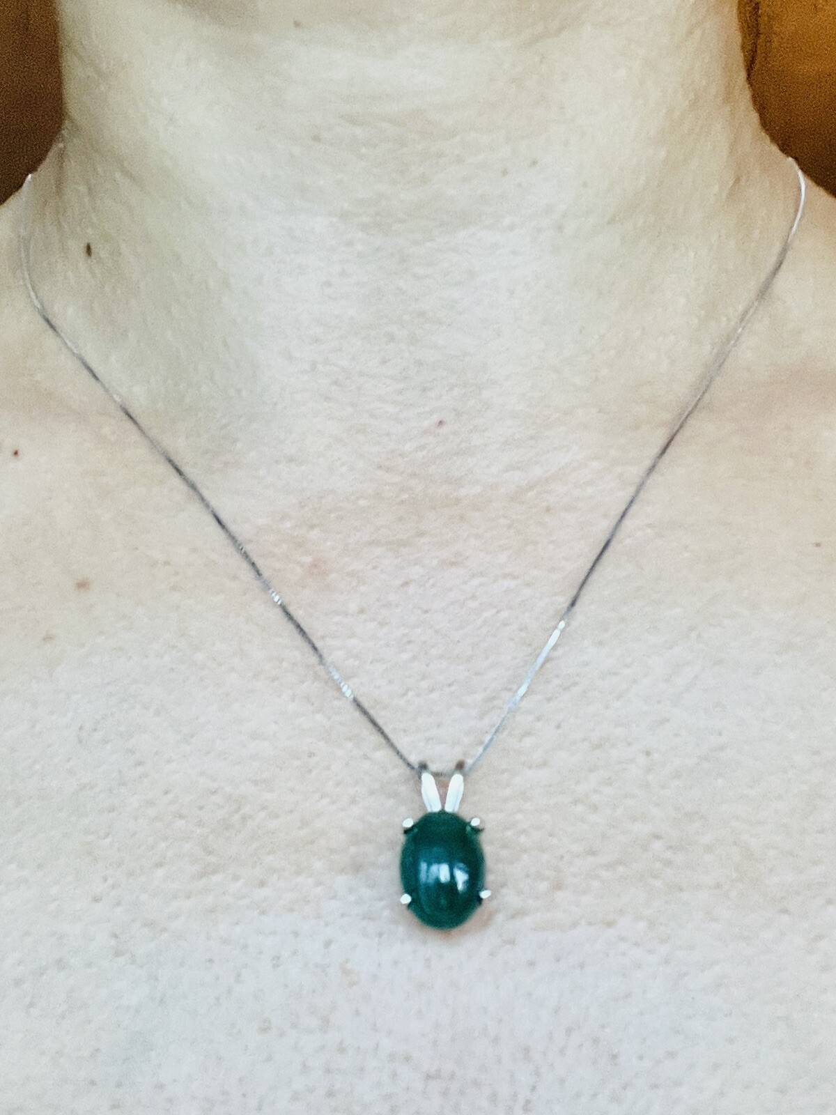 Natural Authentic Emerald 14K Solid Gold Pendant … - image 7