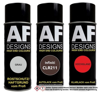 Spraydose für Infiniti CLR211 Nugget Brown Autolack Klarlack Grundierung  Set