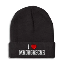 Beanies for Men I Love Madagascar I Love Winter Hats for Women Acrylic Skull Cap