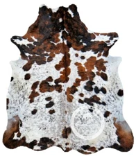 Cowhide Rug - Tricolor Hair on Cowhide, High quality, Kuhfell, (M)(L)(XL)(XXL)
