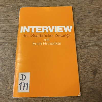 Interview der ''Saarbrücker Zeitung'' mit Erich Honecker.+ Gedicht
