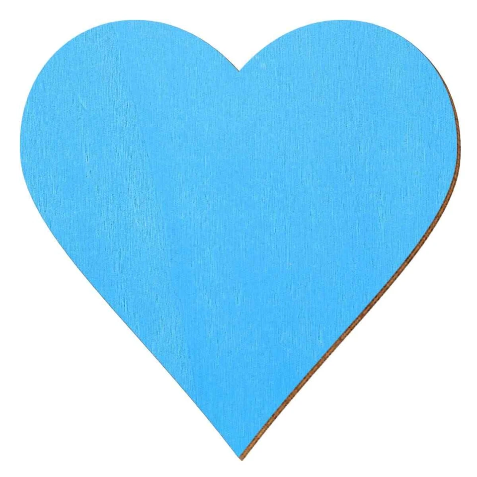 Hellblaue Holz Herzen - Deko Zuschnitte Größenauswahl - Bild 1 von 1