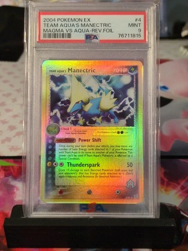 Pokemon Team Aqua's Manectric Reverse Holo PSA 9 EX Magma VS Aqua 4/95
