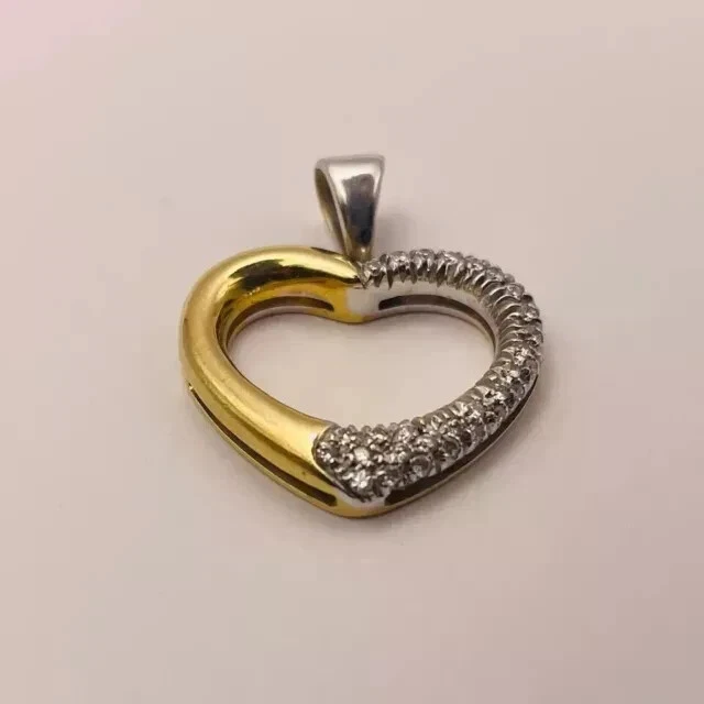 Colgante de corazón redondo de diamantes creados en laboratorio de 2 quilates para mujer enchapado en oro amarillo de 14 quilates Foto 3 de 4