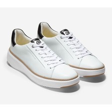 Cole Haan Mens Grand Pro Topspin Sneaker Ivory Black Leather Size 7.5 NWOB Comfy