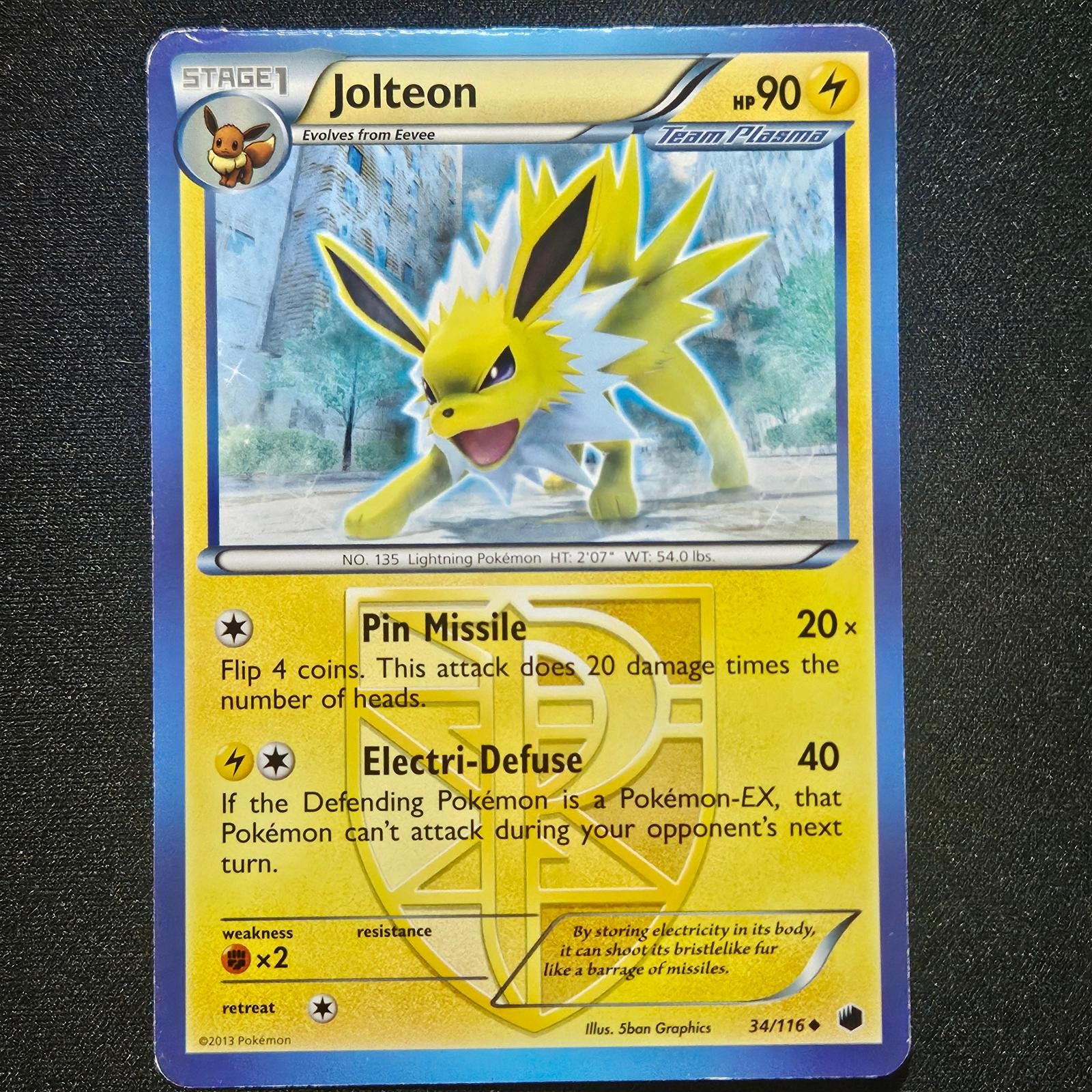 Pokemon JOLTEON 34/116 PLASMA FREEZE