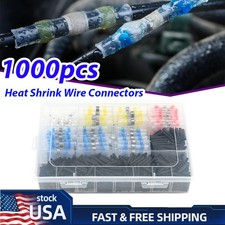 1000PCS Solder Stick Waterproof Seal Sleeve Heat Shrink Butt Wire Connectors KIT
