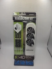 Unicorn ST40 Nickel Plated Dart Set 22g Steel Tip w/ Hard Case SEALED