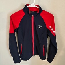 Ariat Jacket Womens Small Blue Red Team USA Equestrian Full Zip Pockets Logo