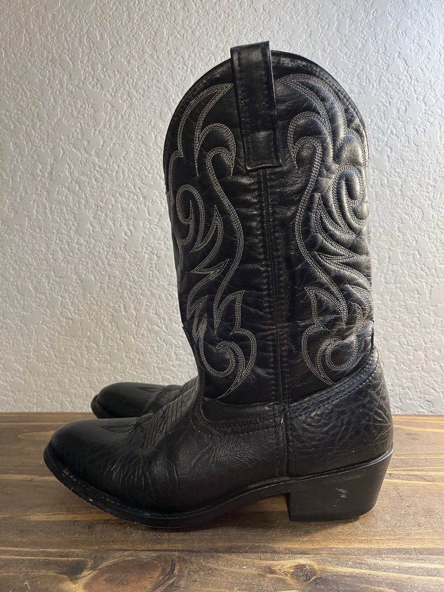Laredo 28-1820 Mens Black Faux Leather White Stitch Western  display picture 2