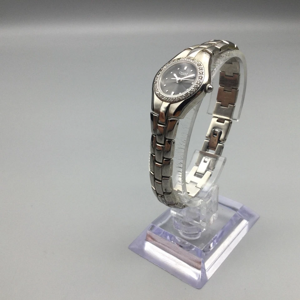 Reloj Caravelle Bulova Damas 21mm Cristal Esfera Negra 43L41 Batería Nueva 6.5" Foto 4 de 4