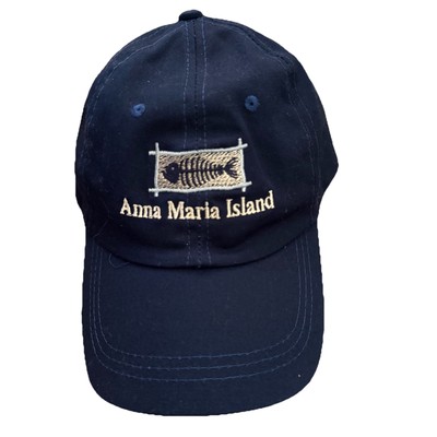 Anna Marie Island Strapback Baseball Hat Cap Adjustable Hook & Loop Unisex Navy