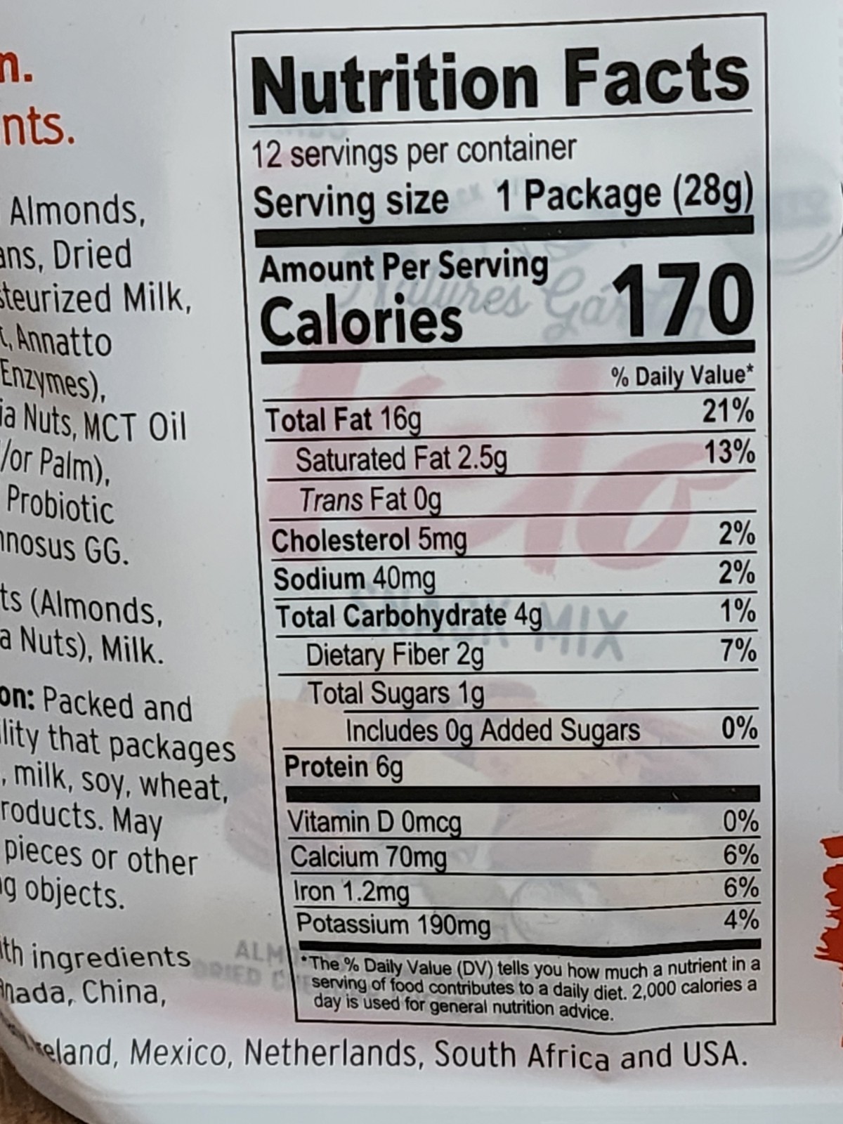 Nature’s Garden Keto Snack Mix - 12 SERVINGS CHEESE BALLS ALMONDS PEPITAS PECANS