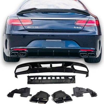   DIFFUSOR + AUSPUFFBLENDEN FÜR MERCEDES S-KLASSE W217 C217 A217 S63 AMG OPTIK  