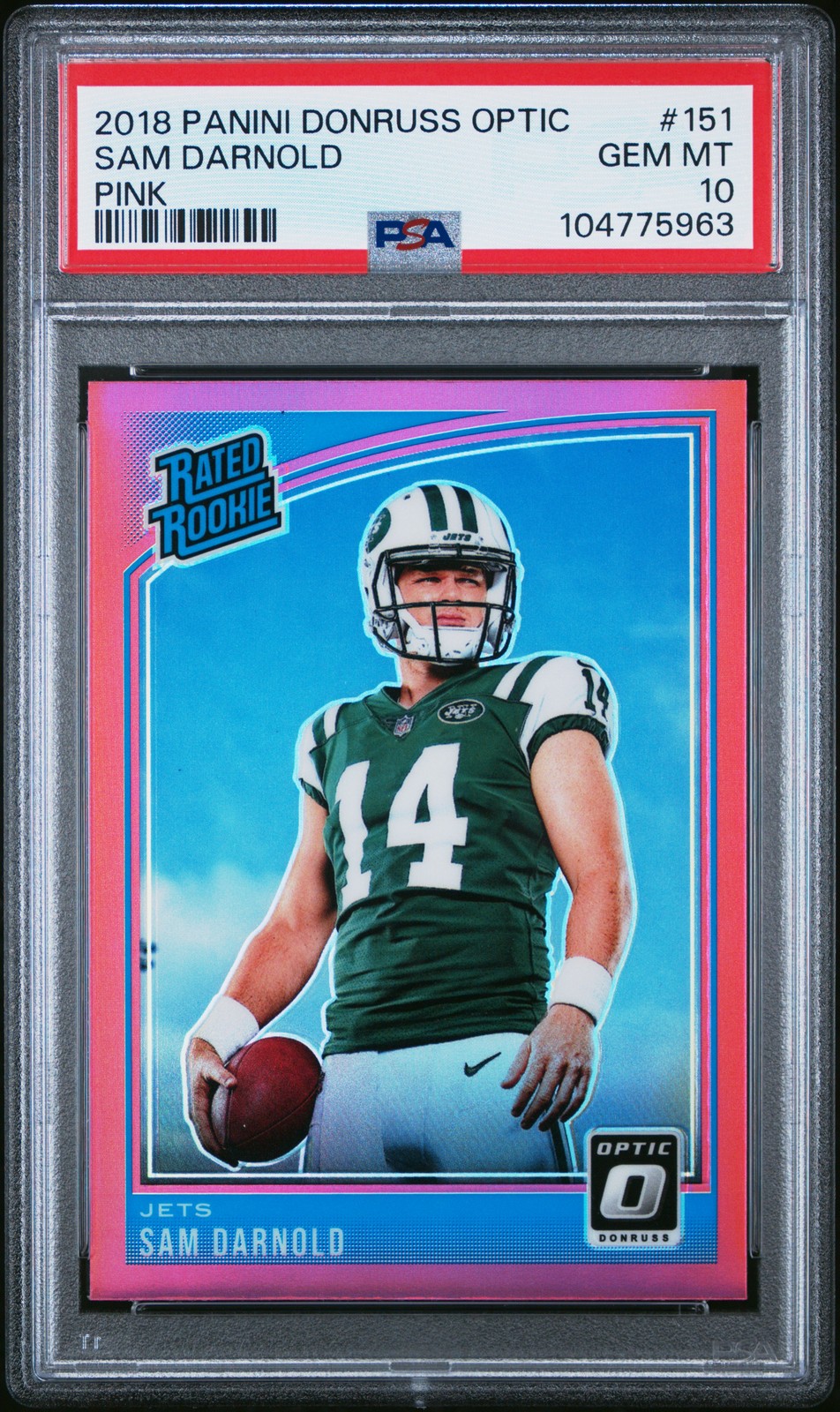 2018 PANINI DONRUSS OPTIC PINK #151 SAM DARNOLD ROOKIE RC PSA 10