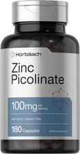 Zinc Picolinato 100 mg 180 C psulas Alta Potencia Suplemento de Zinc Sin GMO