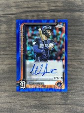 2025 Topps Chrome Update Wenceel Perez Blue Raywave Auto /150 #AC-WP Tigers