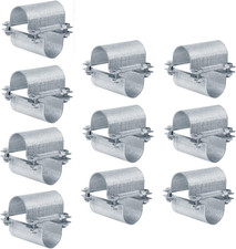 10 Set 1-5/8" Greenhouse Cross Grid Connector, Chain Link Fence Clamp Part | for