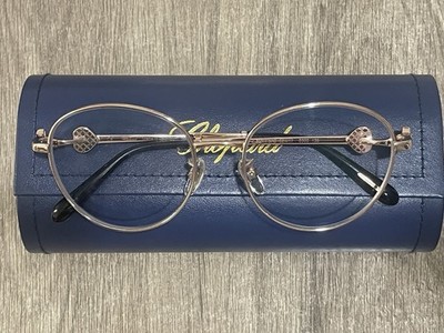 Chopard VCH552C Gold Metal Round Eyeglass Frames 52-17 135 Logo Designer