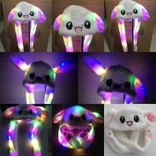 Lustige Wackelohr M&uuml;tze LED Karneval Fasching Pl&uuml;sch Hase Bewegliche Ohren E7U6