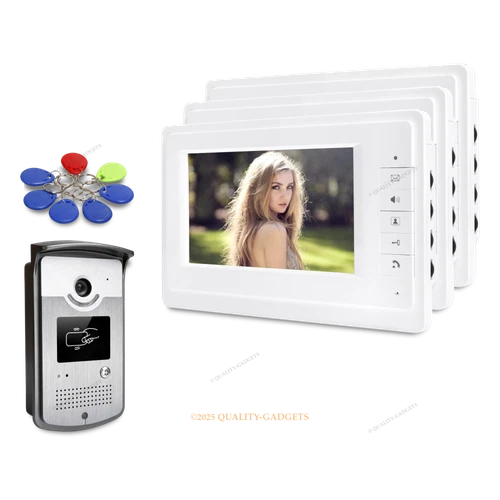 7" Wired Video Door Entry Phone Call System with Intra-monitor Audio Intercom