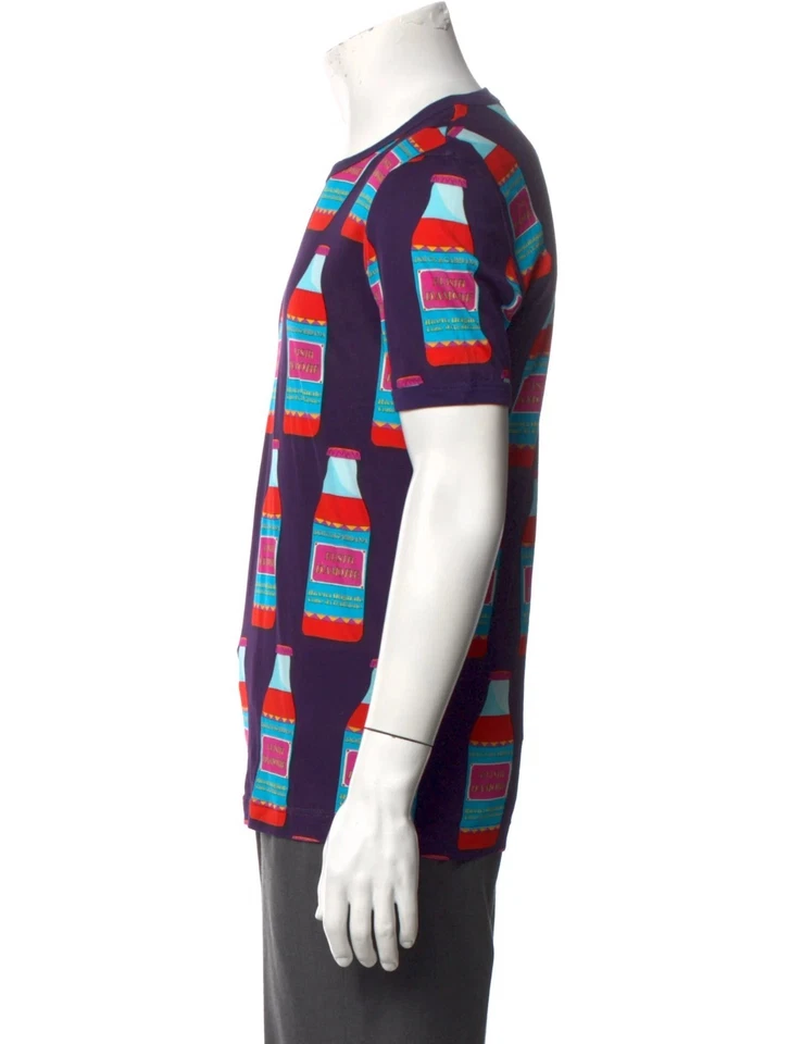 NUEVO CON ETIQUETAS DOLCE & GABBANA Camiseta Algodón Amore Love Elixir Botella Logo Estampado Púrpura XS Foto 2 de 4
