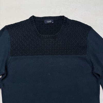 Men's Colin s Navy Crewneck Sweater Waffle Stitch Medium
