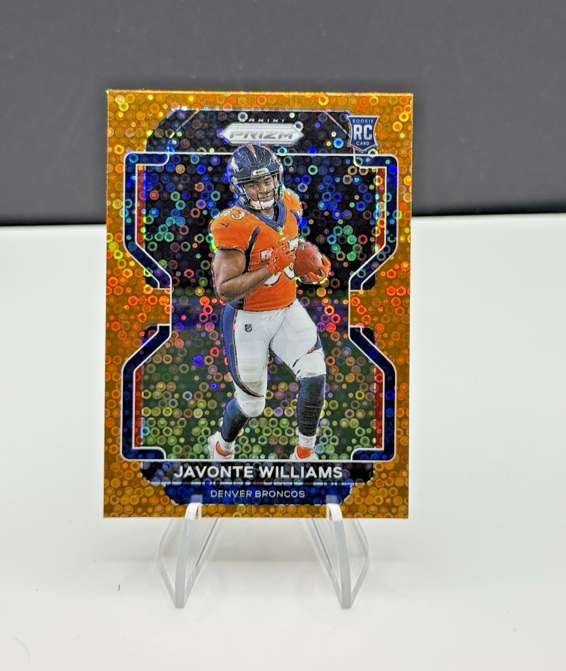 2021 Panini Prizm Prizm Orange Disco #345 Javonte Williams RC Broncos Rookie SP