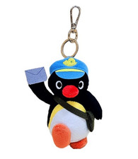 Pingu Penguin Official Plush Doll : Postman Pingu 10cm Keychain Bag Charm Soft