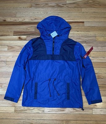 Alpha Industries Blue Water Resistant Anorak Jacket Mens Size S/P