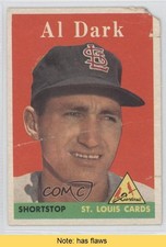 1958 Topps Alvin Dark #125 READ 0l1