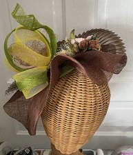 New Handcrafted Fun Flirty Sinamay Fascinator Millinery Hat for Special Occasion