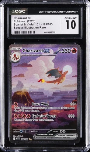 2023 POKEMON 151 SPECIAL ILLUSTRATION RARE SIR HOLO #199 CHARIZARD EX CGC 10
