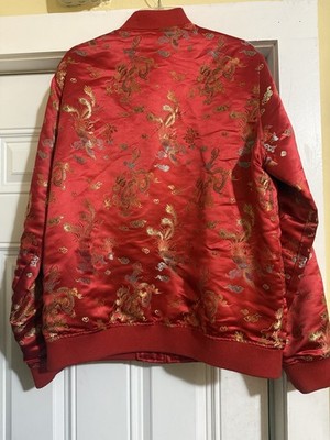 SUPREME EMPEROR reversible bomber red satin jacket XL Never Worn