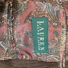 Ralph Lauren Corduroy Blazer Sport Coat Mens 42R Brown Paisley Lined Wood Button