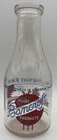 Vintage 1940's Bancroft Dairy Charmany Farms Glass Milk Bottle Madison Wisconsin