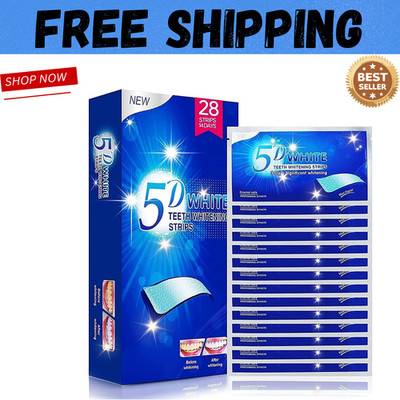28PCS 5D Teeth Whitening Strips Tooth Rapid Bleaching White Strips Teeth White