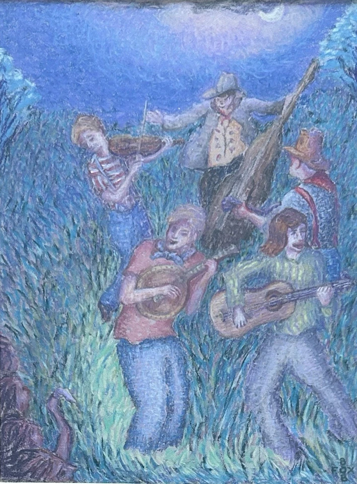 Bob Fox Bucks County PA Artista Arte Pastel Pintura Dibujo Folk Impresionista Foto 3 de 4