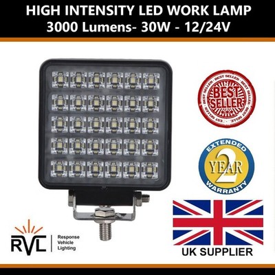 Helle quadratische 30W LED Arbeitslampe Flutlicht Traktor Berge LKW Van 12V 24V