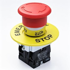 2NC 22Mm Emergency Stop Push Button Switch Red Mushroom Equipment E Stop Shut
