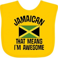 Inktastic Jamaica Awesome Jamaican Baby Bib Proud Heritage Ancestry Clothing