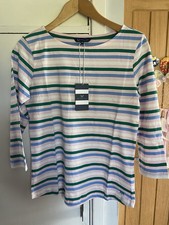 Image of New- Crew Clothing Company Striped Breton Top Pink/green/blue/white - Size 12