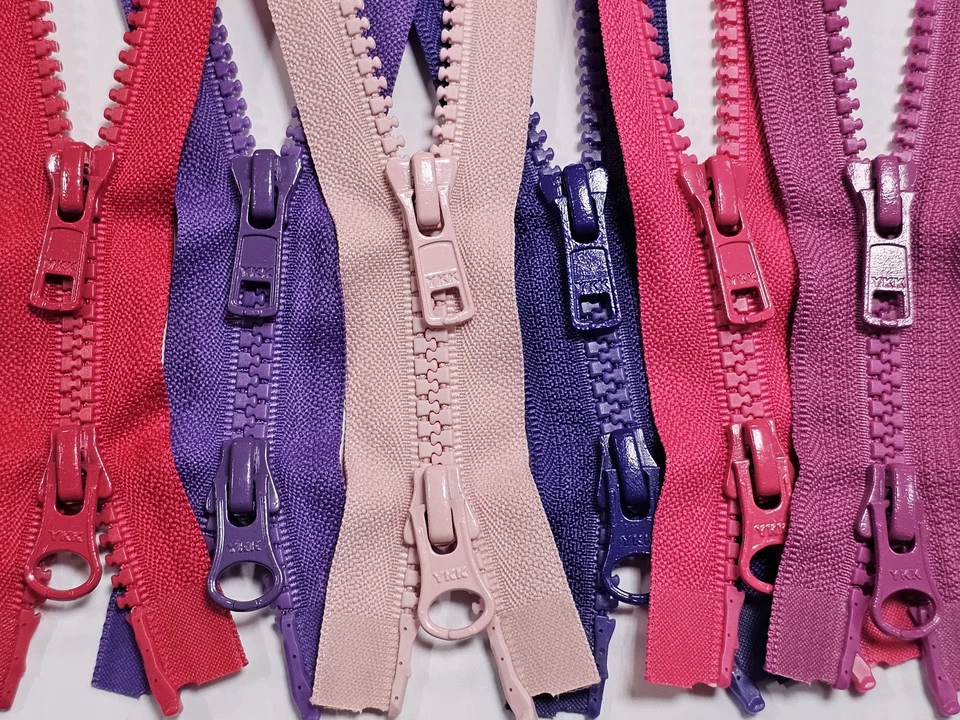 YKK Reißverschluss 2-Wege teilbar Vislon Kunststoff Krampe 6mm 50-90cm lila-pink