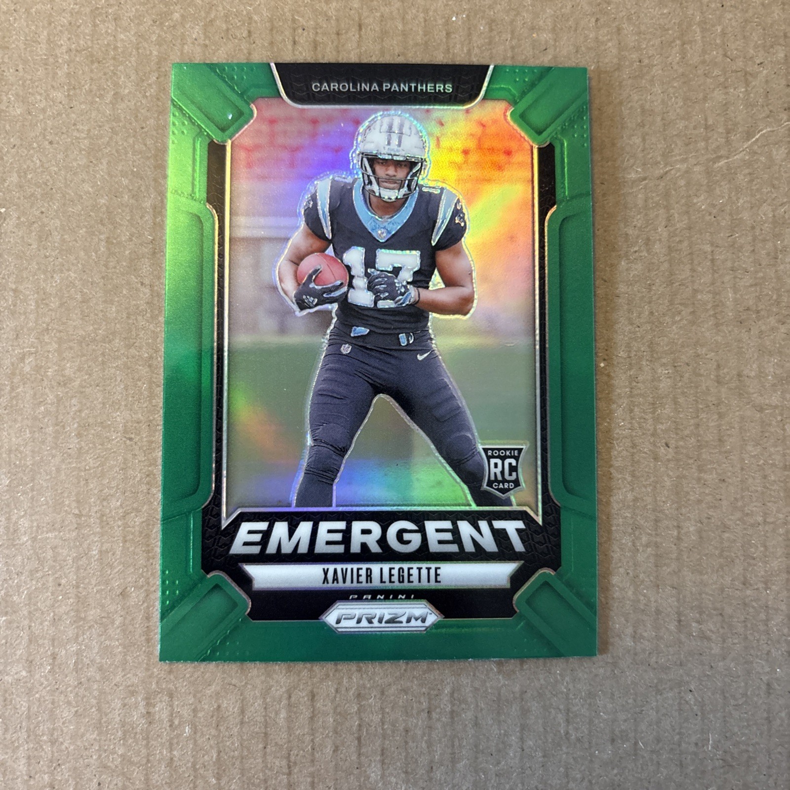 2024 Panini Prizm - Emergent Xavier Legette #15 Green Prizm (RC)