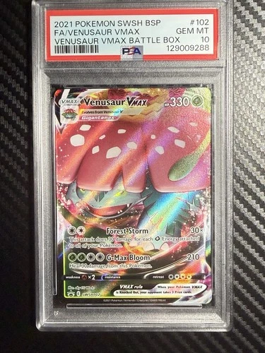 Pokemon SWSH BSP Venusaur Full Art Black Star Promo Vmax English PSA 10 #102